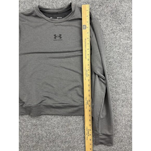 Under Armour Rival Terry Crop Sweatshirt Womens S Loose Fit Crewneck Pullover - Picture 4 of 7